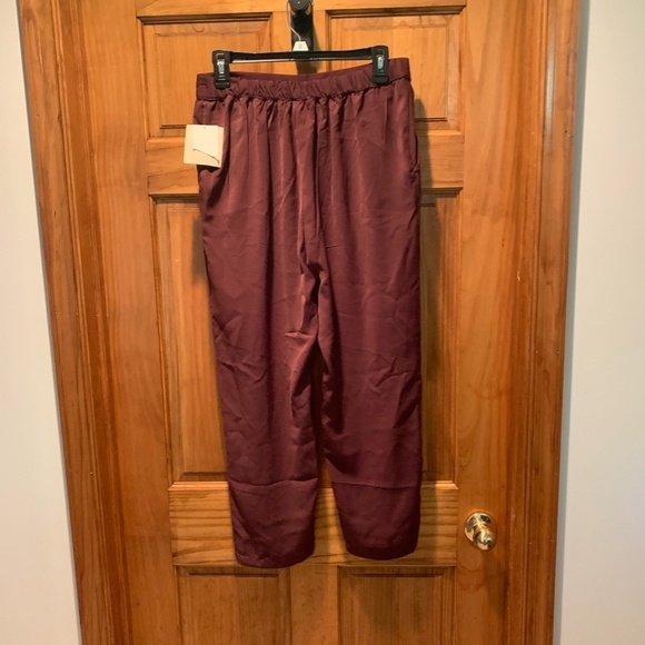 14th & Union Straight Leg Pull On Pants Medium Burgundy NWT - Picture 3 of 7